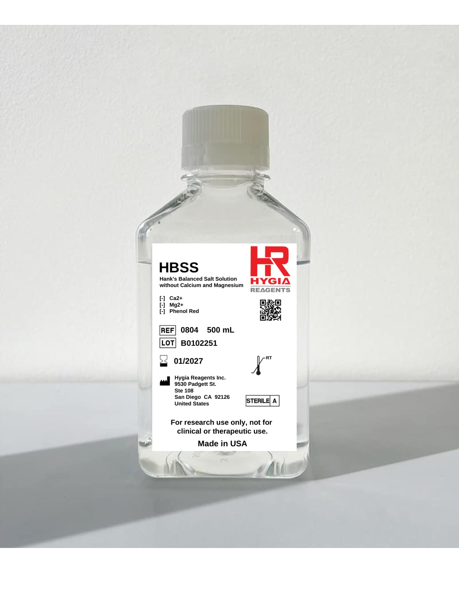 Hanks’ Balanced Salt Solution (HBSS) Without Calcium & Magnesium