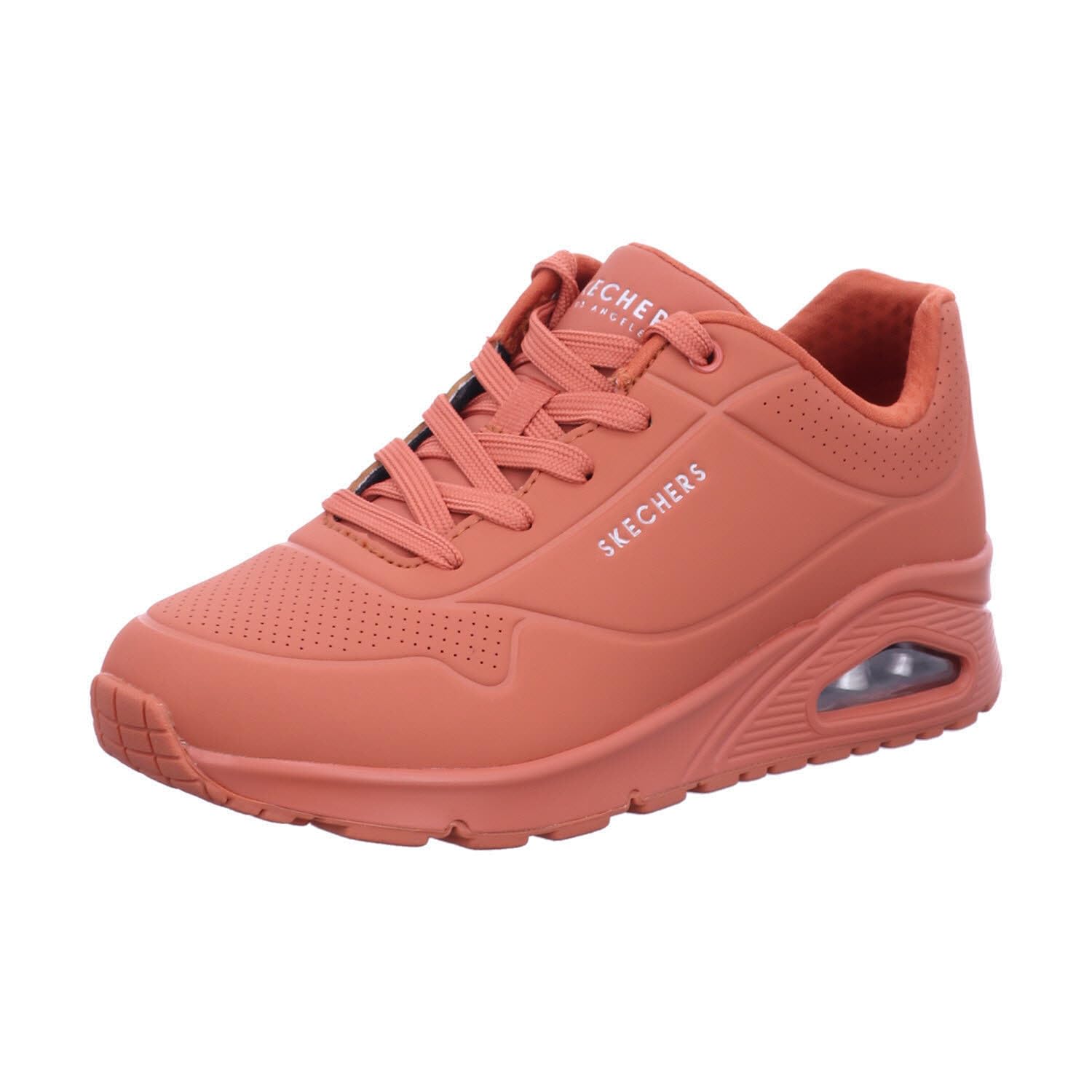 Skechers Women's Uno Stand on Air Sneaker, Rust Durabuck Mesh, 6 UK
