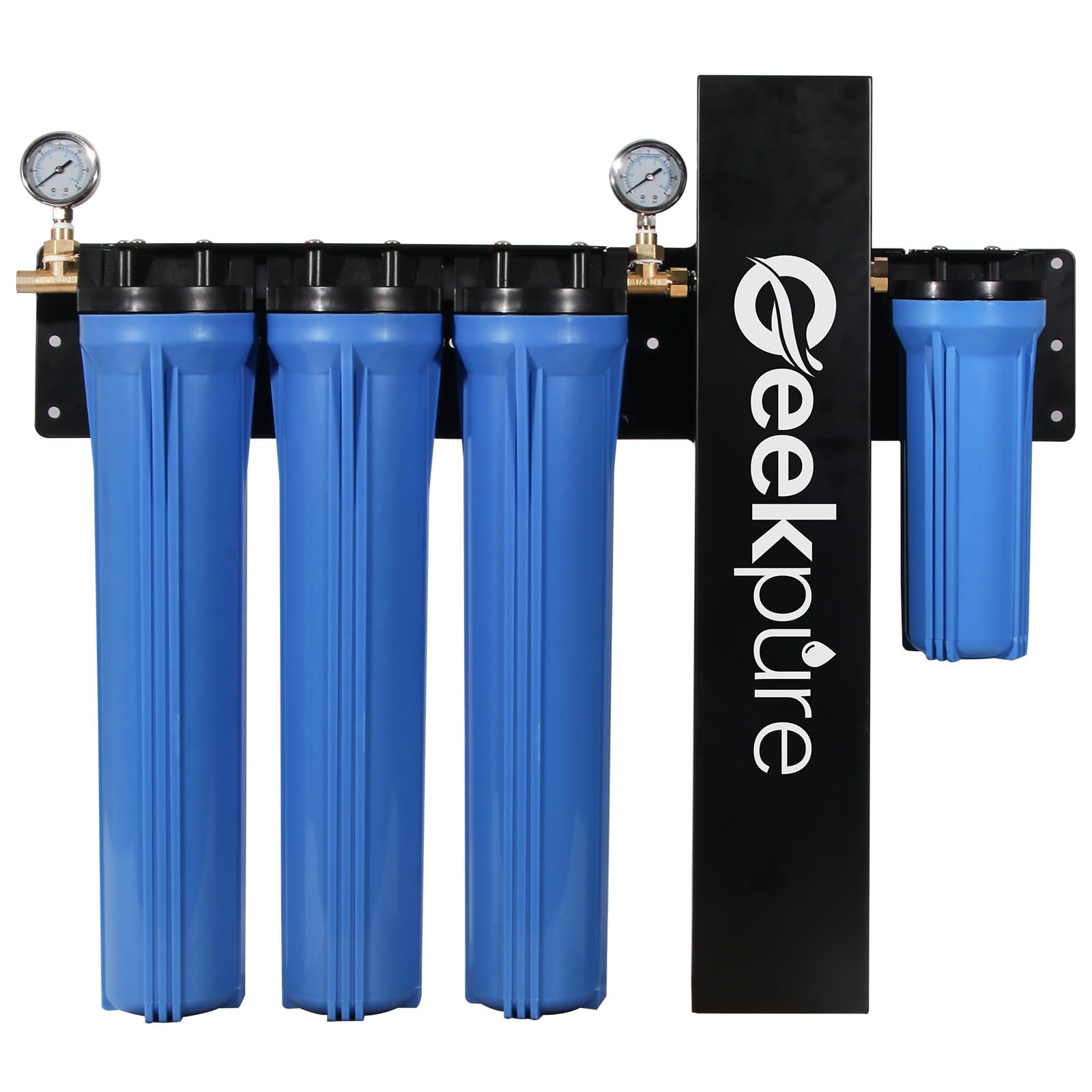 Photo 1 of Geekpure 5 Stage Whole House Water Filter System with 2.5 x 20 5 Micron PP Sediment + Carbon Filters and 6 GPM UV