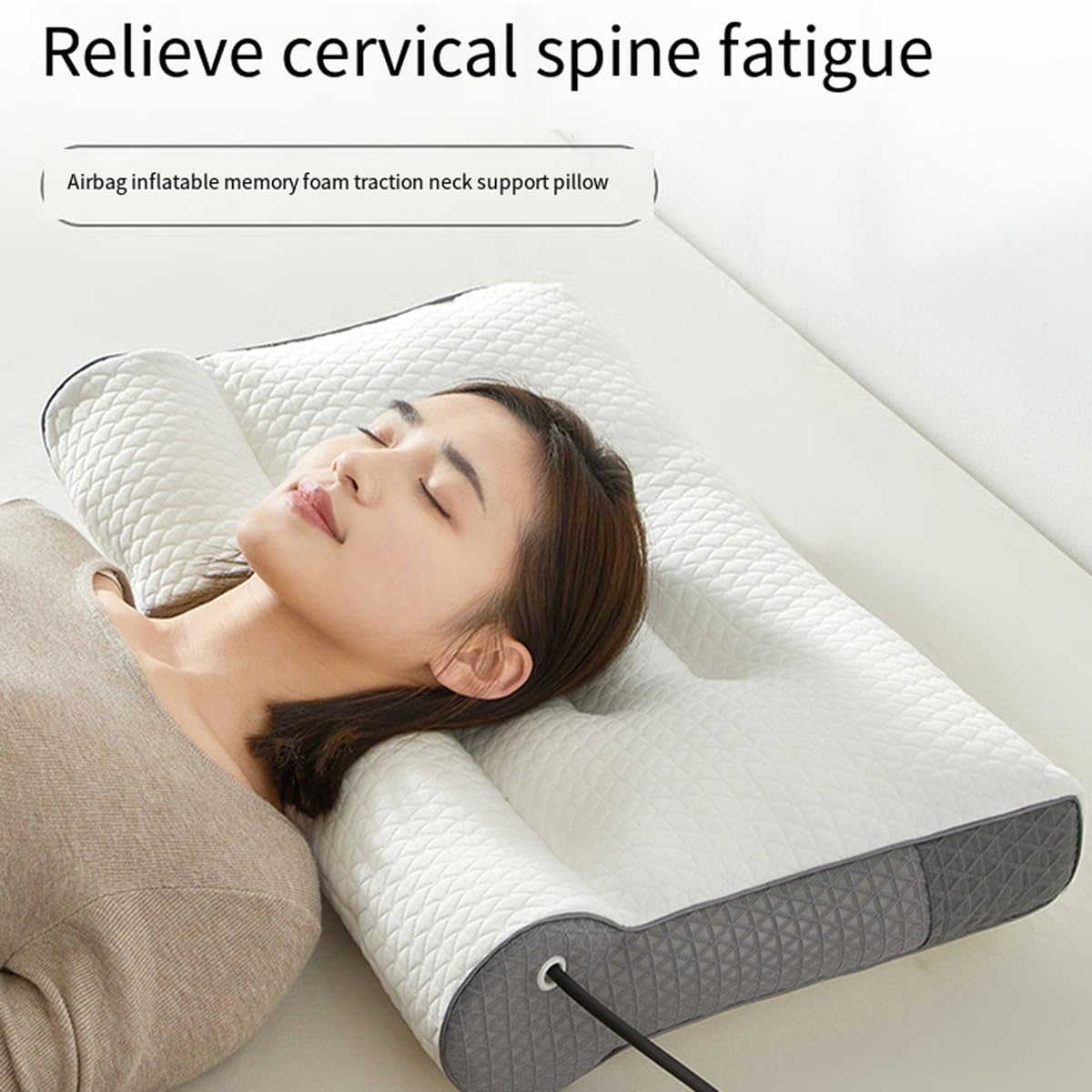 Almohada Cervical de Tracción Inflable con Firmeza Cilíndrica Ajustable. Núcleo de la Almohada de Tracción Cervical.