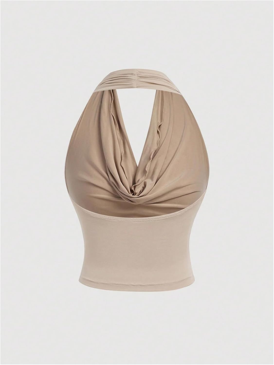 GORGLITTER Women's Plus Size Multi Way Wear Ruched Off The Shoulder Crop Tops Draped Cowl Neck Club Rave Halter Top - Image 5