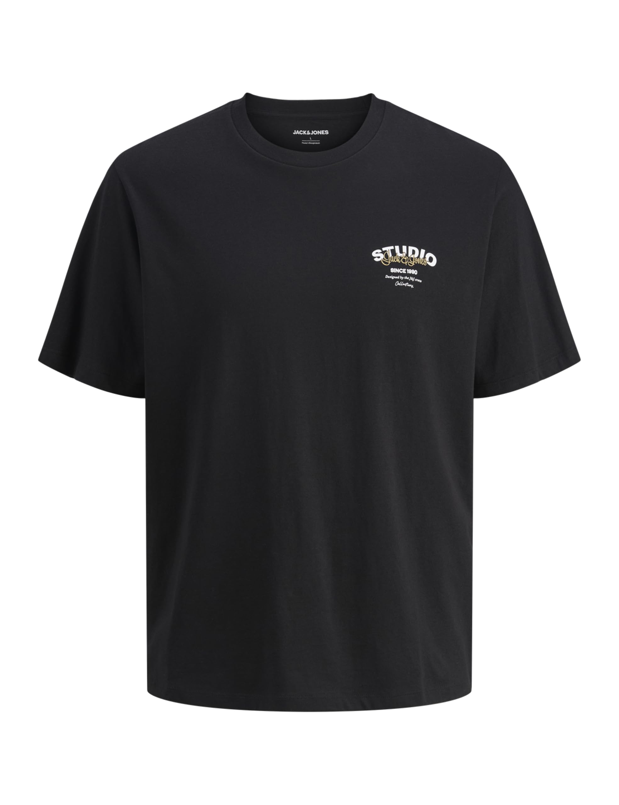 JACK & JONES Jjyuki Tee SS Crew Neck Bf, Black, L