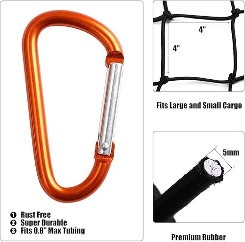 Miniatura 3 de CZC AUTO Red de Carga Elástica 4x6 Pies Red para Cama de Camioneta se Estira a 8x12 Pies para Pickup Remolque RV SUV Barco Red de Malla de 4