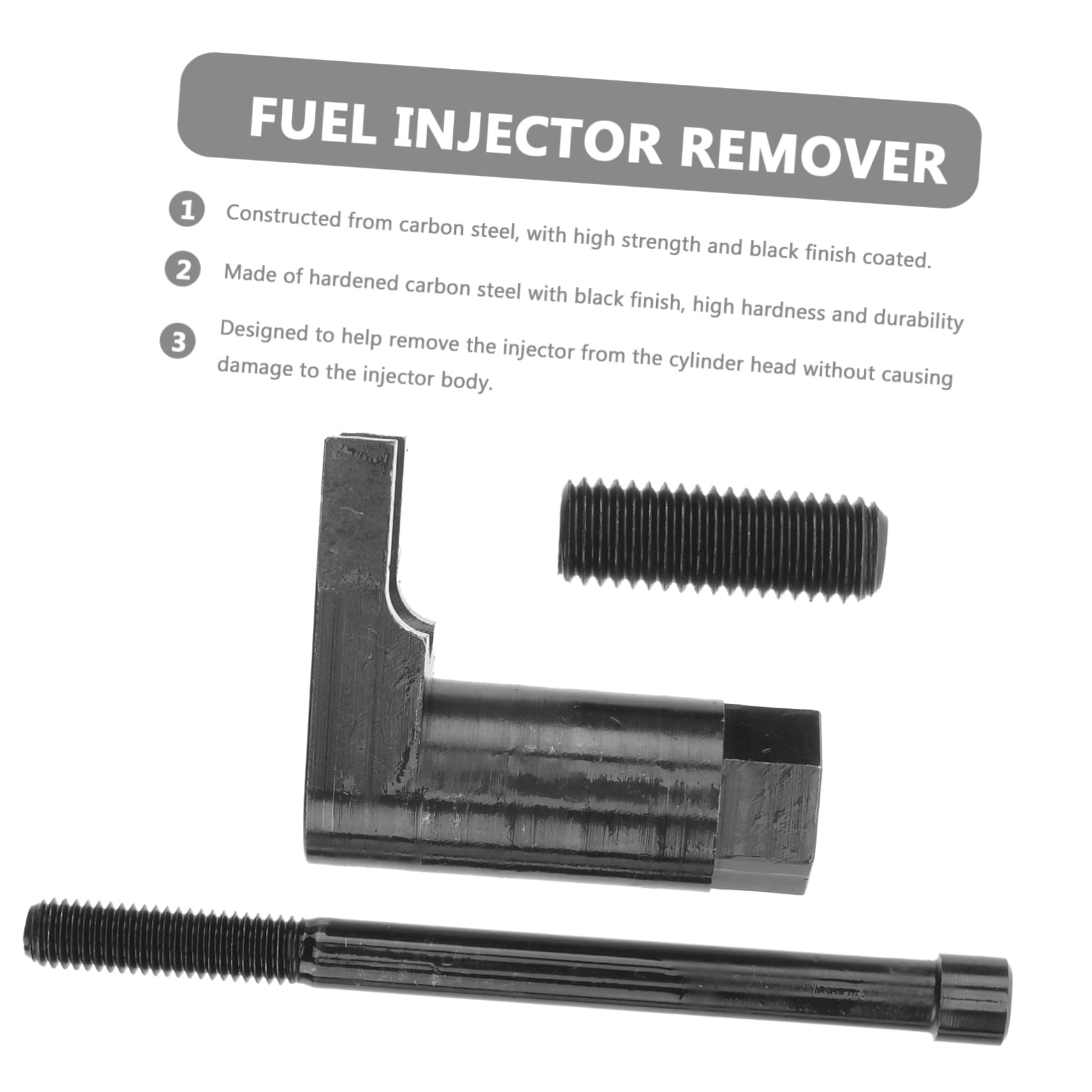 Kit di Rimozione Iniettori Carburante in Acciaio al Carbonio Nero | Alta Resistenza, Durezza Elevata, Resistenza All’usura e Corrosione, Estrattore Professionale Stile Casuale