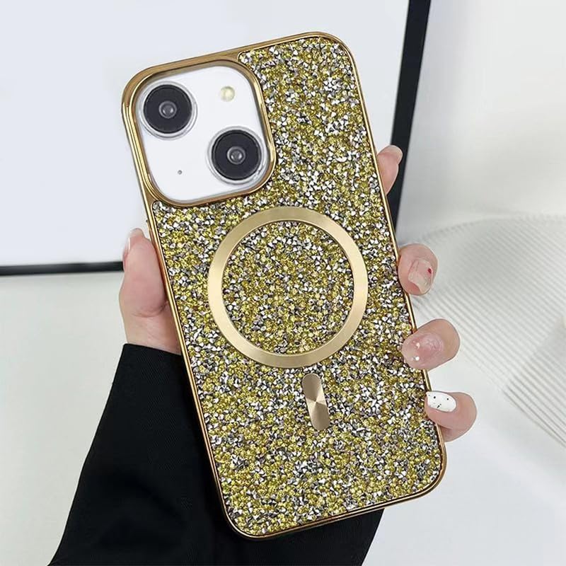 LuxuryKase LK133 Shining Star Flash Diamond Magnetic Mag-Safe Case for iPhone 15 Plus (TPU | Gold) (B0CZP3Y9W2) Amazon Price History, Amazon Price Tracker