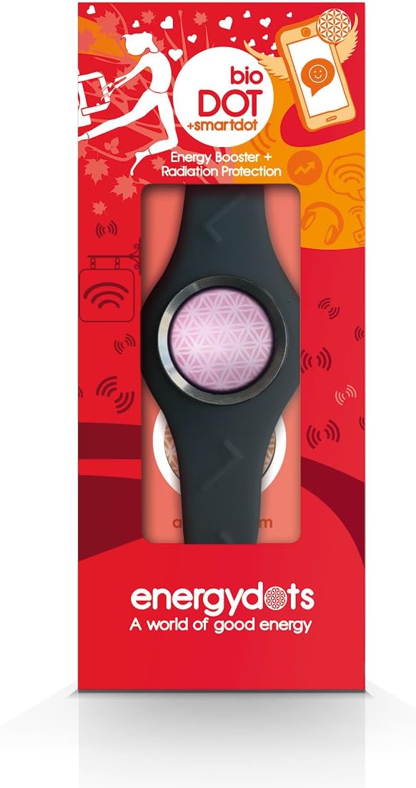 Energydots bioBAND + free smartDOT, bioBAND pack, Personal energy protection & booster. Powerful EMF protection for mobiles, wireless, PC etc. Retune energy emissions from any device. (Small-Grey)