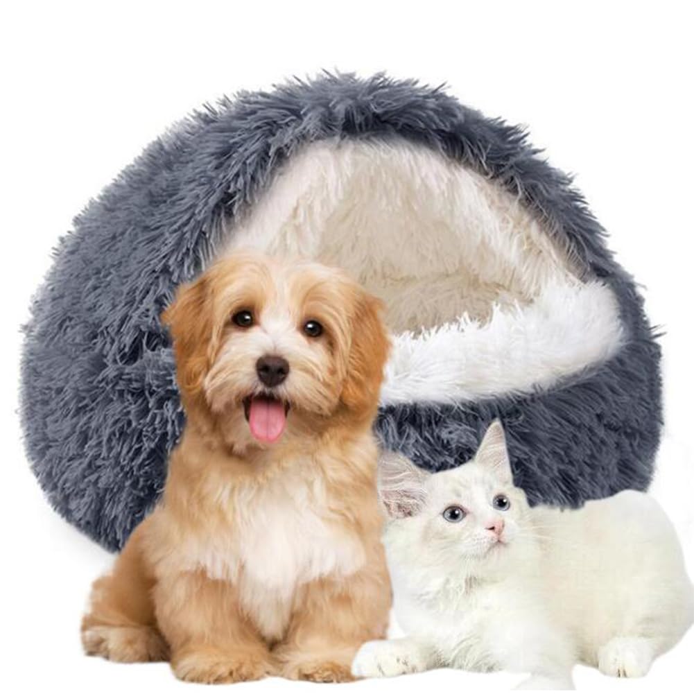 Flauschig Hundebett Muschelform Katzenbett Warm Tierbett Haustierbett Waschbar Hundesofa Katzensofa Plüsch Hundekorb Katzenkorb Weich Hundekissen Katzenkissen Gemütlich Hunde Katzen Schlafplatz