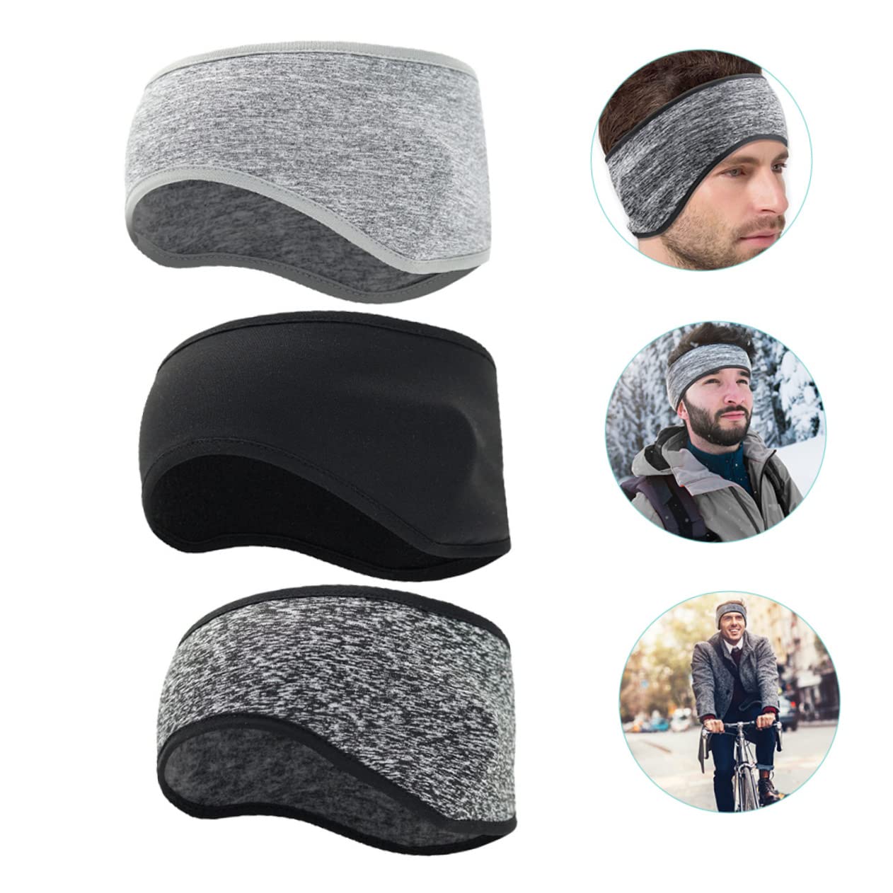 BESTonZON 4 set Scaldaorecchie Da Corsa Da Ciclismo Fascia Per In Pile Scaldaorecchie Fascia Invernale Copriorecchie Fascia Per Uomo Scaldaorecchie Invernali 3 pezzi * 4