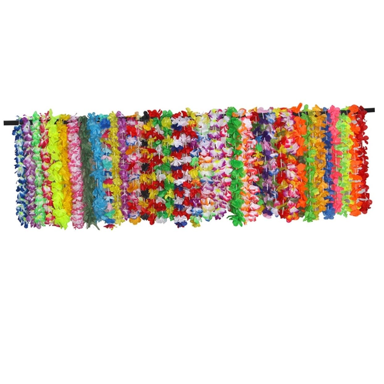 Toyvian 42pezzi Collana di Fiori Hawaiana di Ghirlanda di Simulazione per Feste Tropicale Luau Decorazione Accessorio Comodo da Indossare e Trasportare Stili multipli