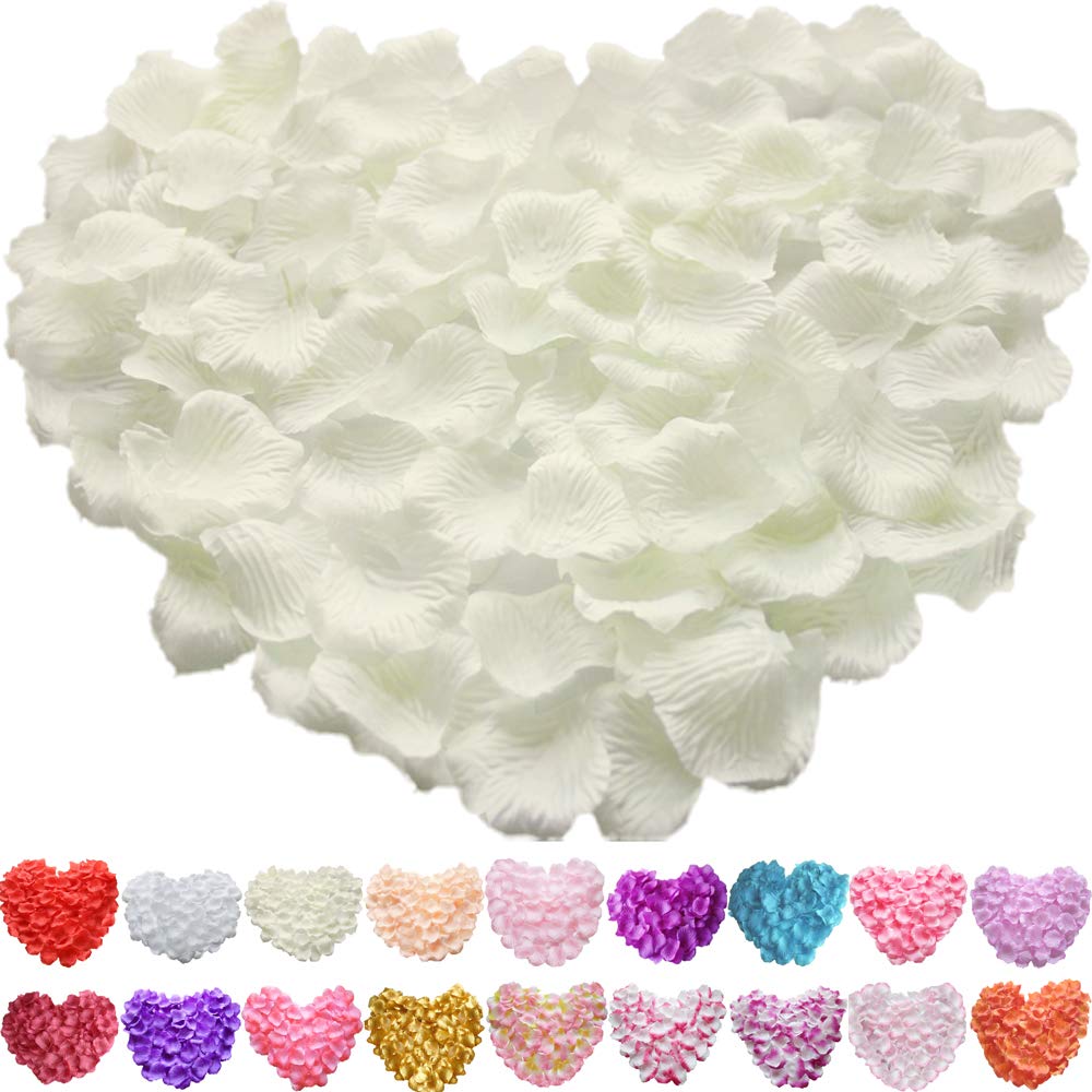Time To Sparkle Girls Ivory/Cream 1000 Silk Rose Petals Flower Confetti Wedding Flowers Engagement Party Decoration