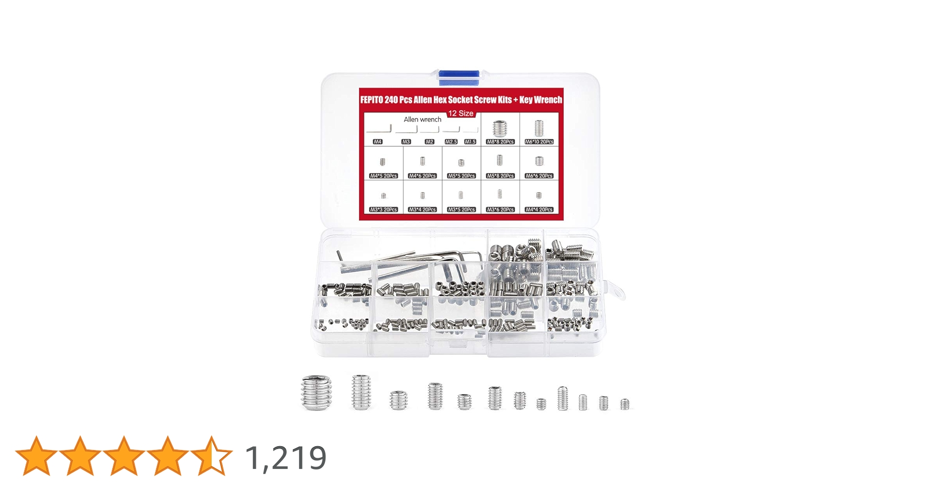 Xiedeai Hex Socket Set Cup Point Grub Screws - Tools Hardware Nails Fasteners Stainless Steel