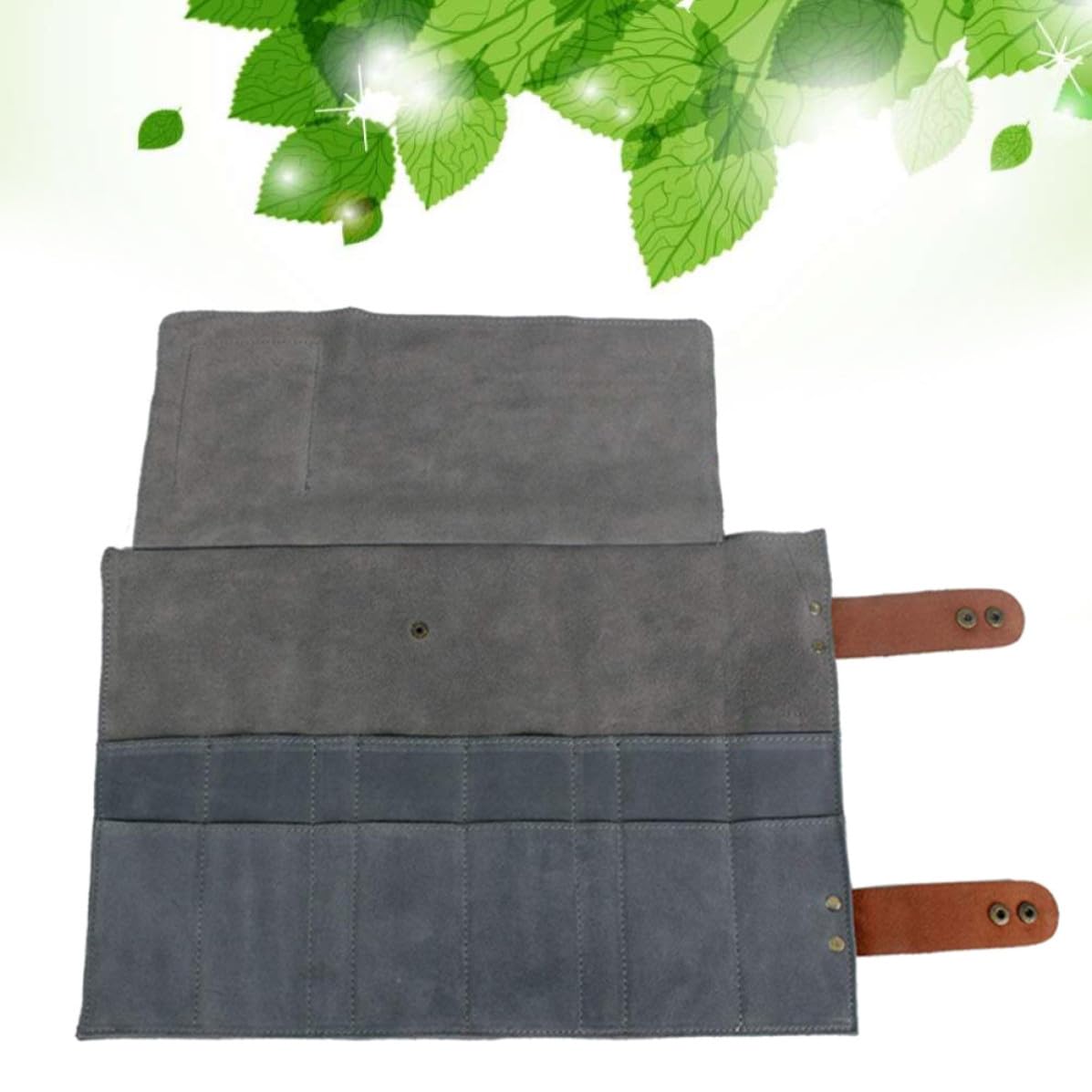 Amosfun Professionelle Friseurtasche mit 12 Fächern zur Organisation von Werkzeugen aus Leder und Rolle Design für Einsatz im Schönheitssalon