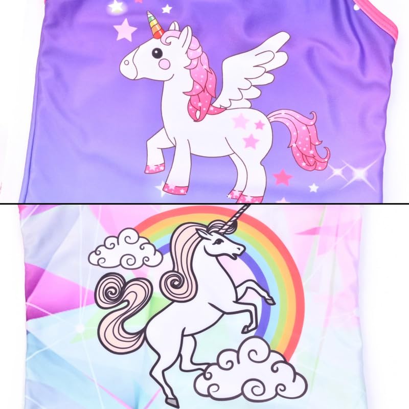 Jxstar 2-Pack Girls 2-Piece Swimsuits Bathing Suits Unicorn Mermaid Swimwear Tankini4