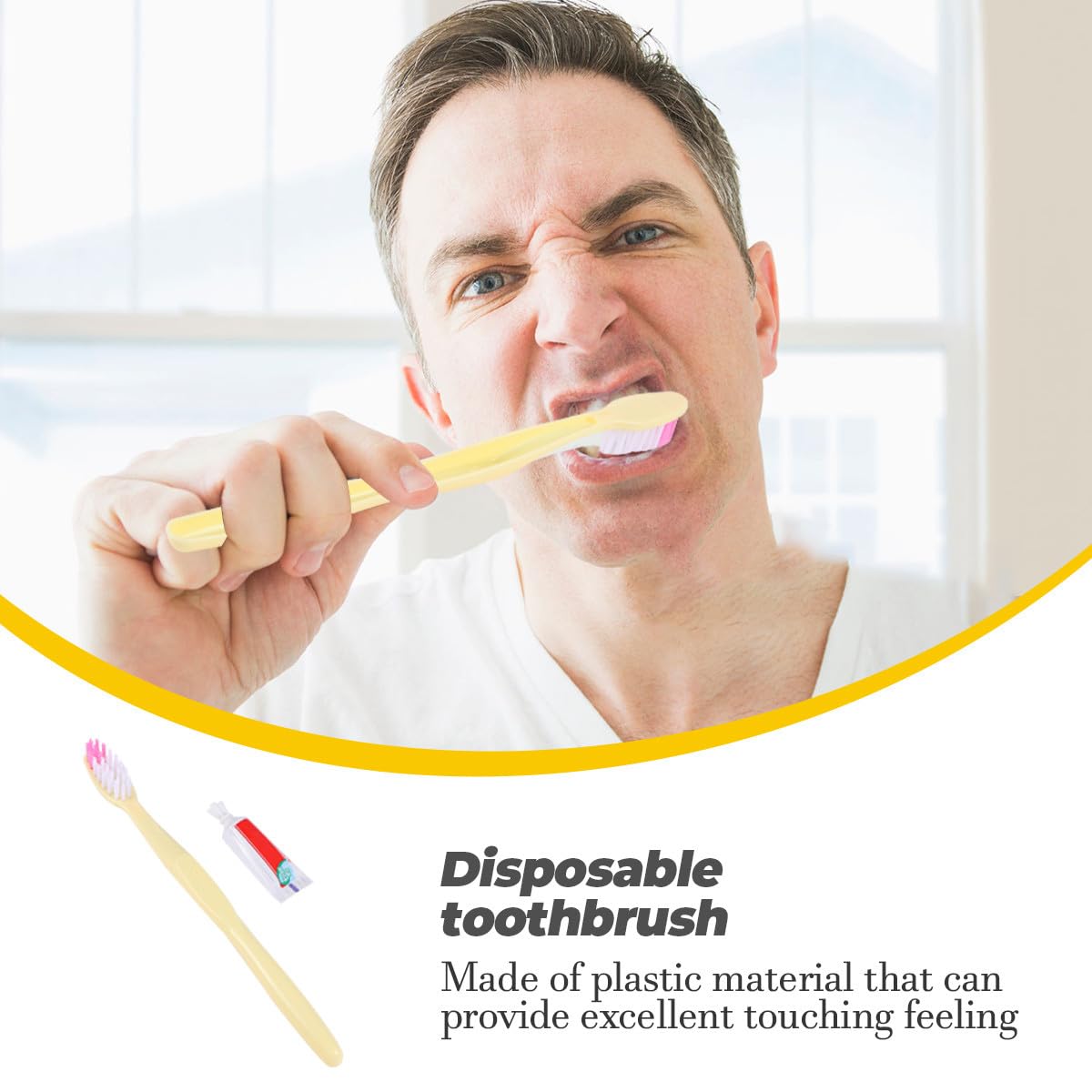 Kit Denti Viaggio Monouso 100 Pezzi Spazzolino Manuale Usa e Getta in Plastica con Dentifricio Confezionati Singolarmente per Pulizia Denti in Viaggio Stili multipli