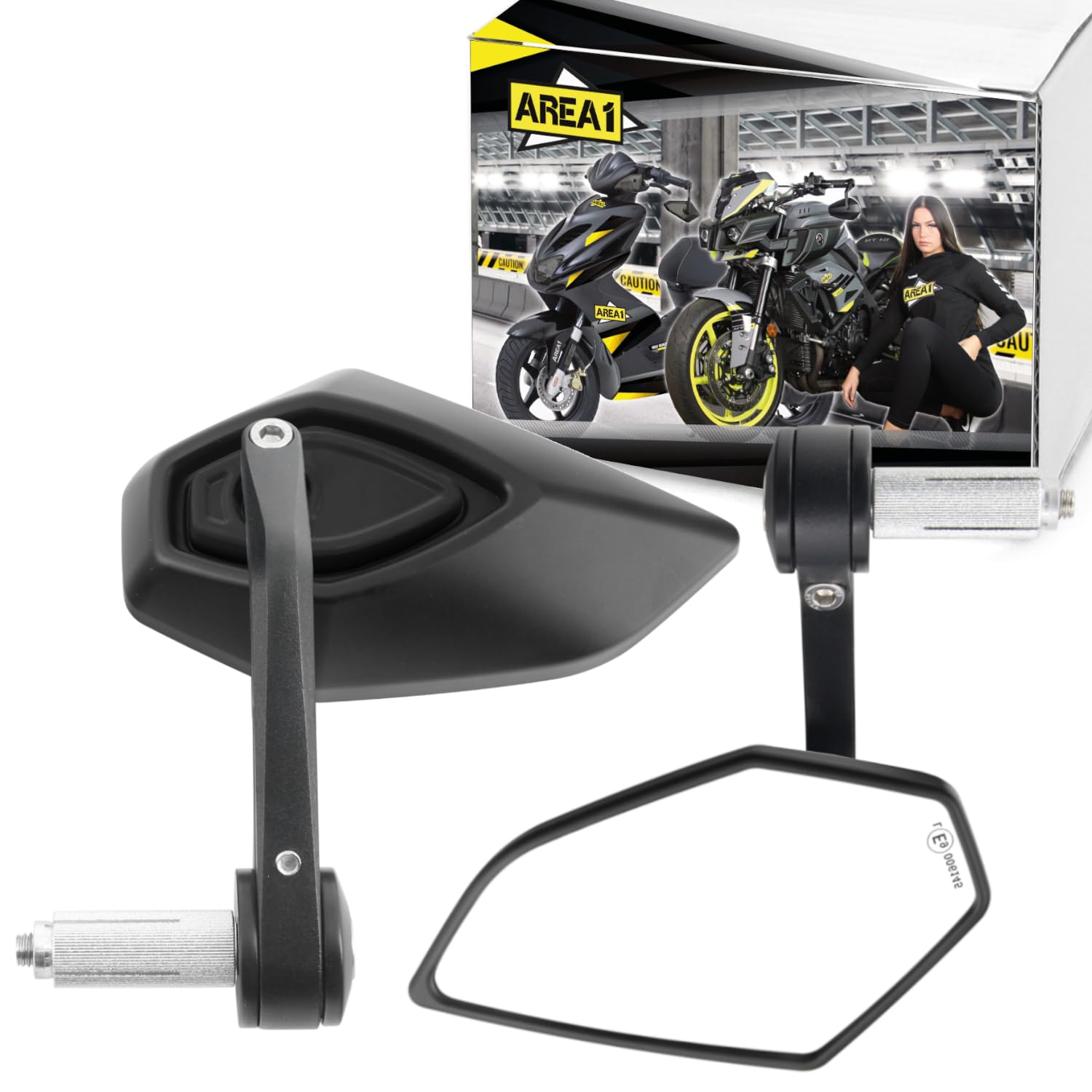 Area1 Motorrad Lenkerendenspiegel Spiegel Set kompatibel mit CB 600 F Hornet/CB 900 F Hornet (V79)