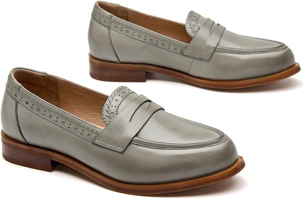 BEAU TODAY Womens Loafers, Leather Penny Loafers for Women, Comfortable Slip-on Loafers Shoes for Women Flats Shoes, Business Casual Office Work Dressy Shoes - Image 4