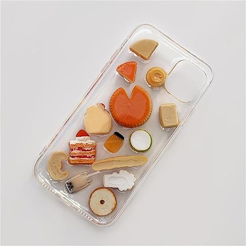 Miniatura 4 de Funda 3D para Apple iPhone 15 16 17 Pro Max 14 13 12 11 X Xr, realista, pizza, pan, donas transparentes para los amantes de la comida (iPhone 17 Air)