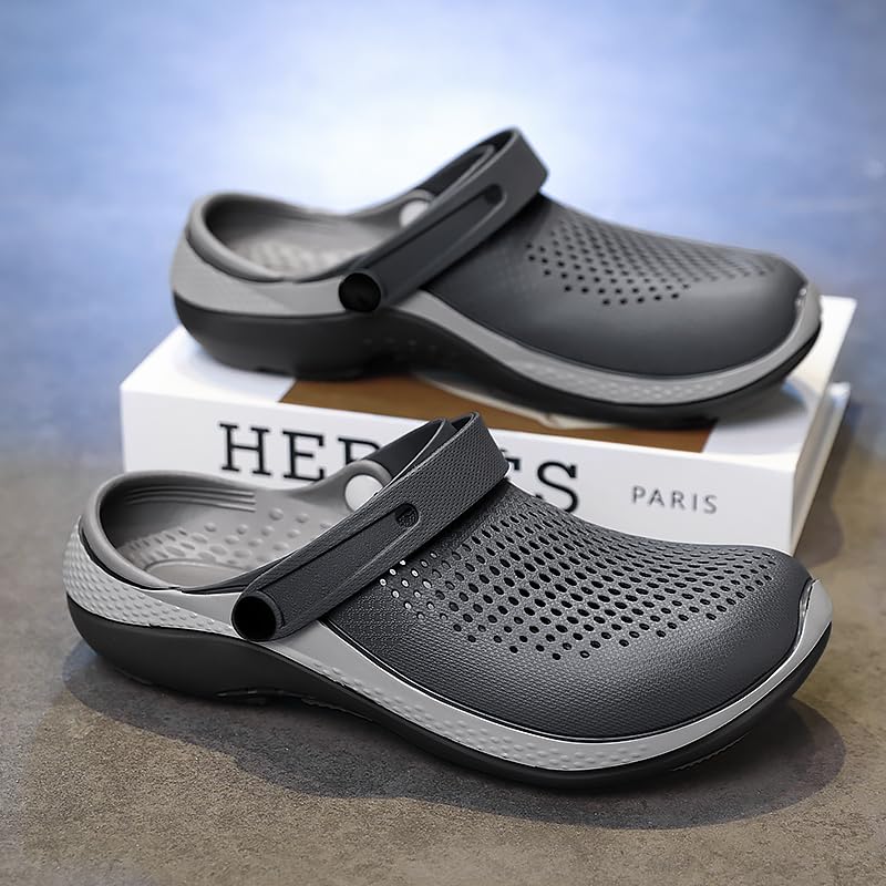 Image of Men's Clog Garden Shoes Adult Mule Outdoor Sports Sandals Summer Water Beach Shoes Casual Comfortable Fashion Breathable Slippers Lightweight
