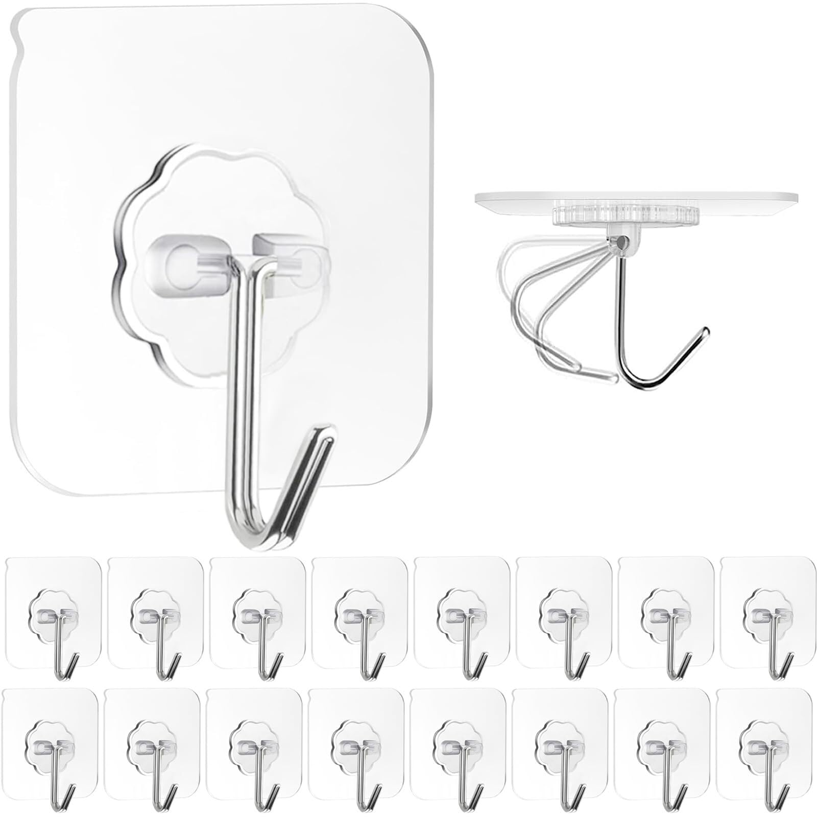 Xinxiyuan 5Pcs Adhesive Hooks, Wall, Oil Resistant Practical, Suitable For Bathrooms, Showers, Kitchens, Wardrobes(5Pcs)