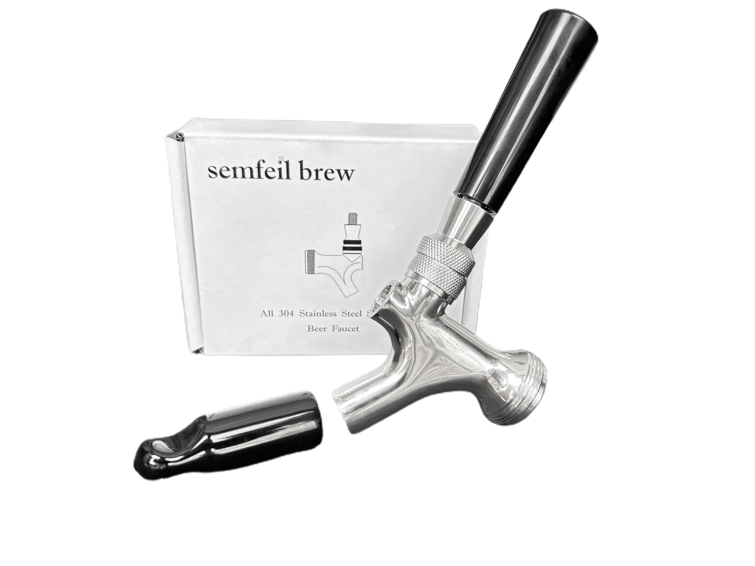 All 304 Stainless Steel Beer Faucet, Draft Beer Tap Kegerator Faucet Beer Keg Tap, Beer Keg Kegerator Nozzl Beer Tap with Well-Pouring, Fits for American Beer Shanks and Kegerator Beer Towers