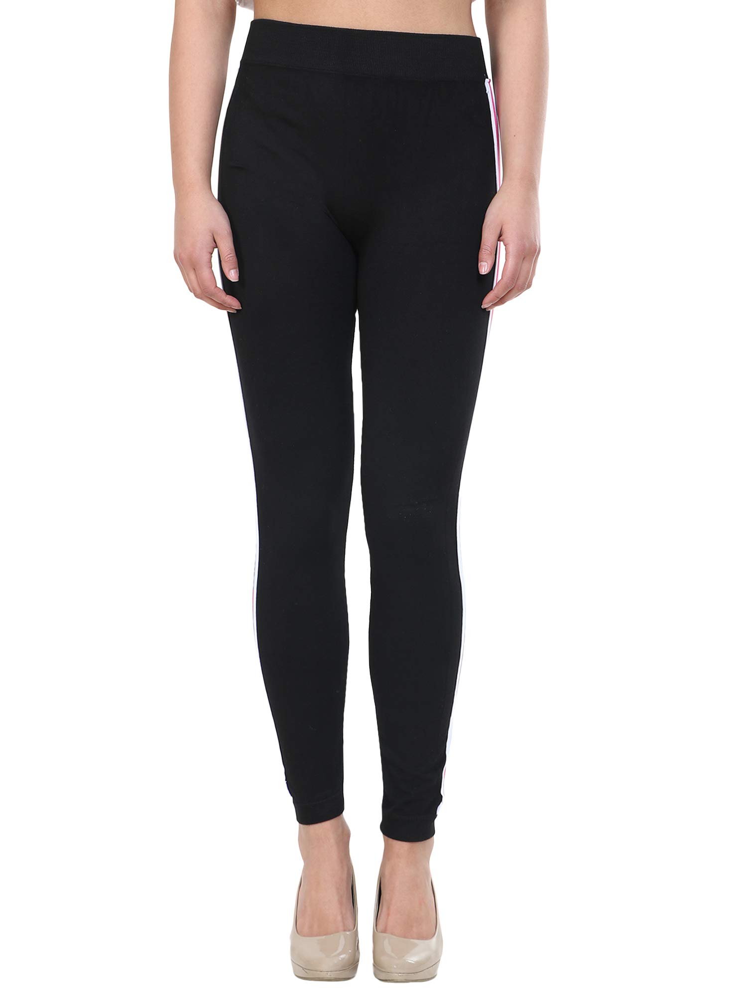 tubination Legging Girl's Sports Fashion Printed Sports Gym High Waist Rise Compression Stretchable Yoga Legging(Free Size) Black-picture-36