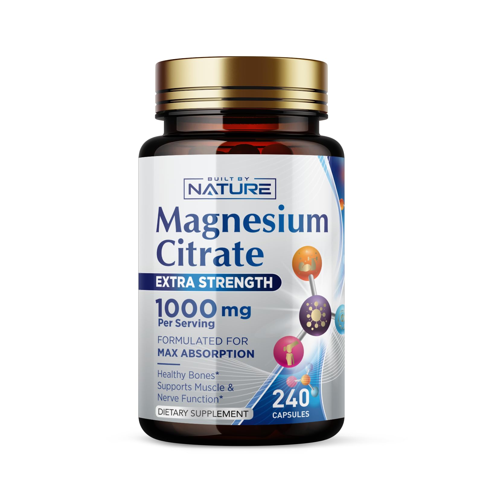 Amazon.com: Magnesium Citrate 1000mg - Max Absorption & High Potency  Magnesium Complex Supplement for Heart, Muscle, Nerve, Bone Health & Stress  Relief - Non-GMO, Gluten-Free