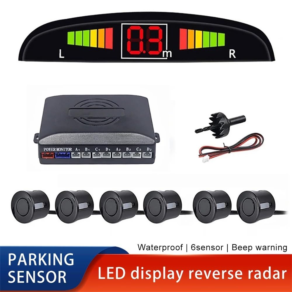 Kit sensori parcheggio Sensore di parcheggio con display digitale | Sensore di parcheggio con display digitale per auto con di rilevamento del monitor radar di parcheggio di retromarcia