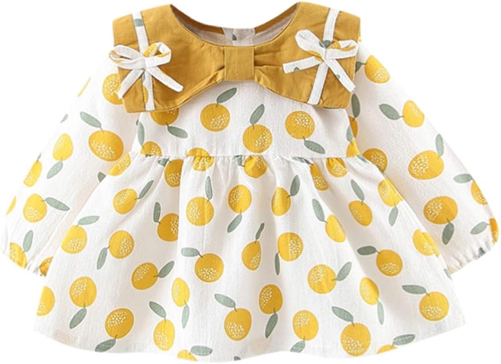 ベビー服 ワンピース 割引購入 レジス ミニドレス 女の子 長袖 フルーツ柄 ちょう結び プリンセス 洋服 赤ちゃん服 ガールズ 出産祝い 子供服 衣装 ハロウィン パーティードレス カジュアル 仮装 お姫様 発表会 フォーマルワンピース 結婚式 遊園地