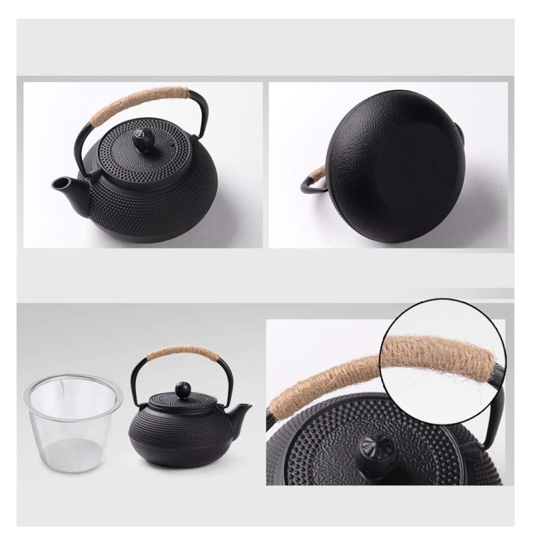 Teiera da Fornello Infusore Rivestito Giapponese per Teiera in Ghisa, Bollitore per tè per Piano Cottura per Bollire Il tè con Acqua Calda Bollitore per tè