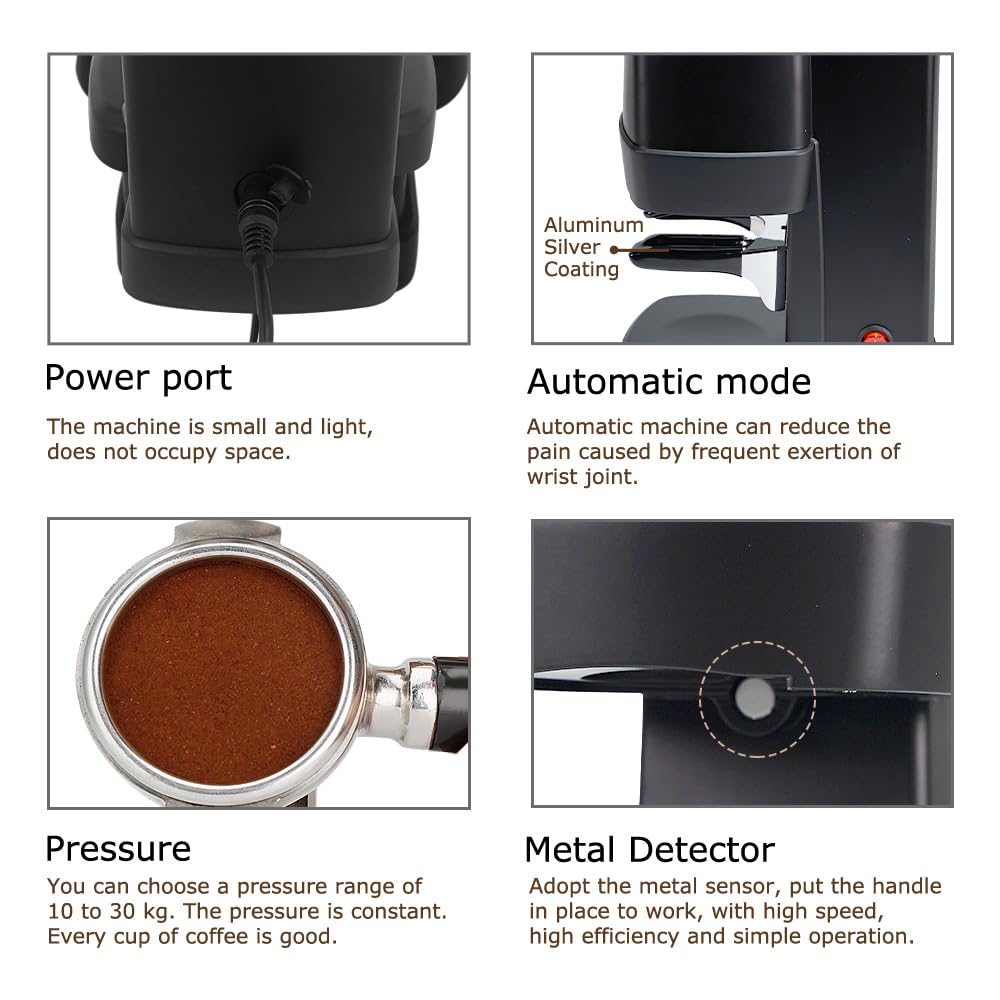 Prensador automático de café de acero inoxidable, regulador de presión, 58 mm