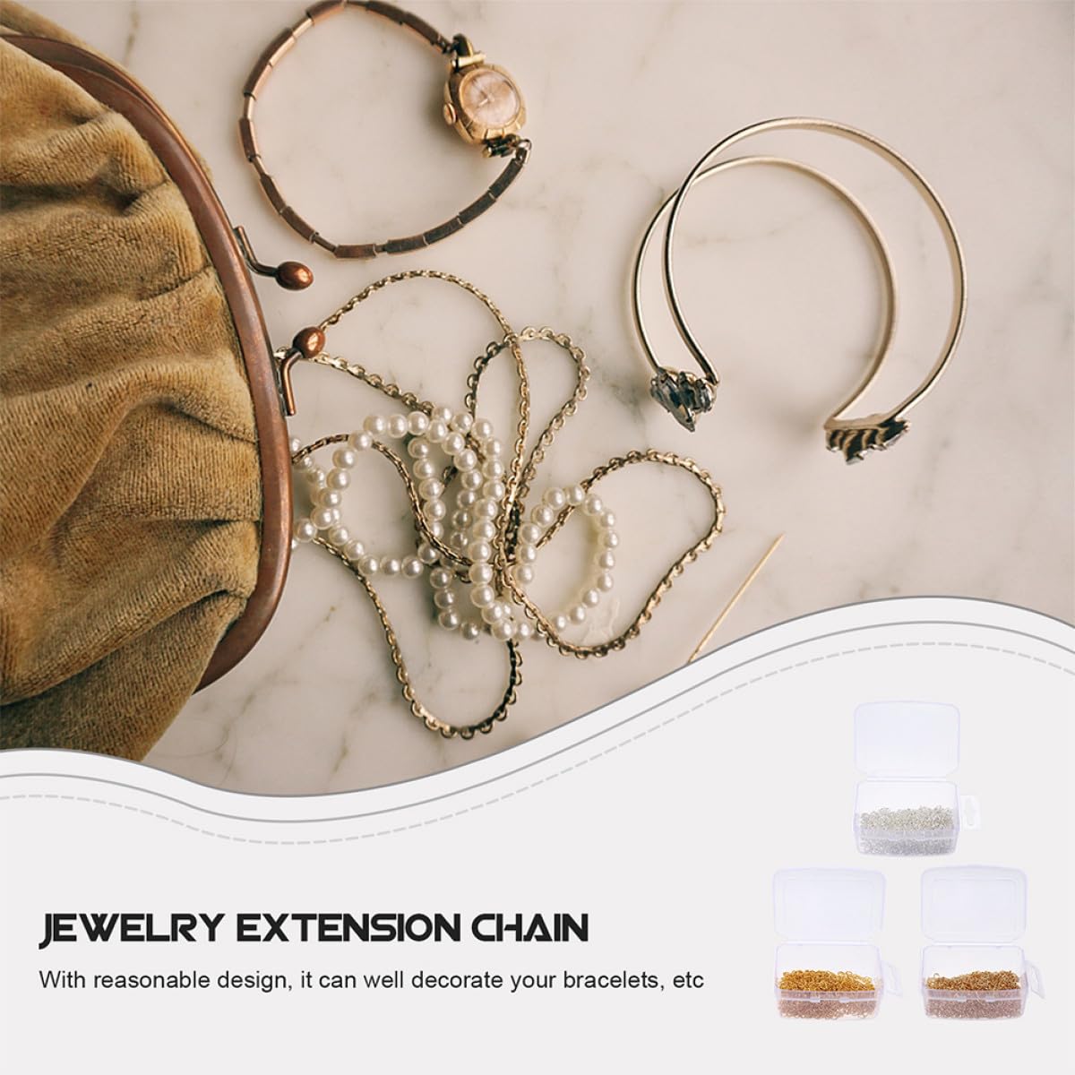 EXCEART Catena di Estensione per Collana di Catene in Ferro Accessorio per Bracciale Fai da Te Catena per Gioielli Estensione per Collana e Bracciale