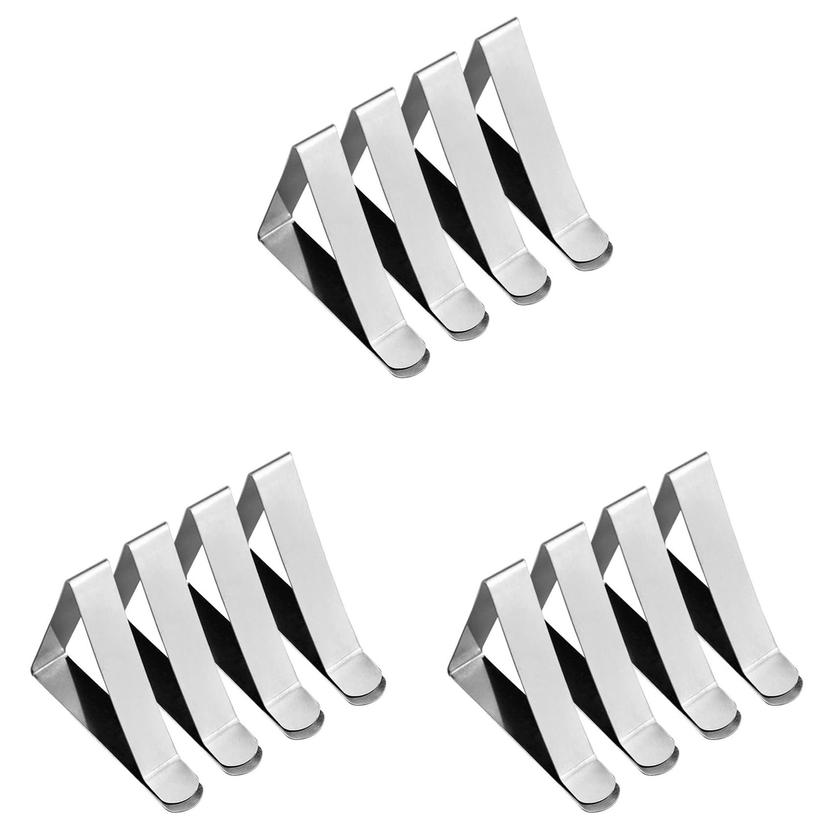 Vjsujehgy 12 Pcs Stainless Steel Tablecloth Clip,Non-Slip Adjustable Table Cover Clamps Clip Table Cloth Holders for Party Picnic