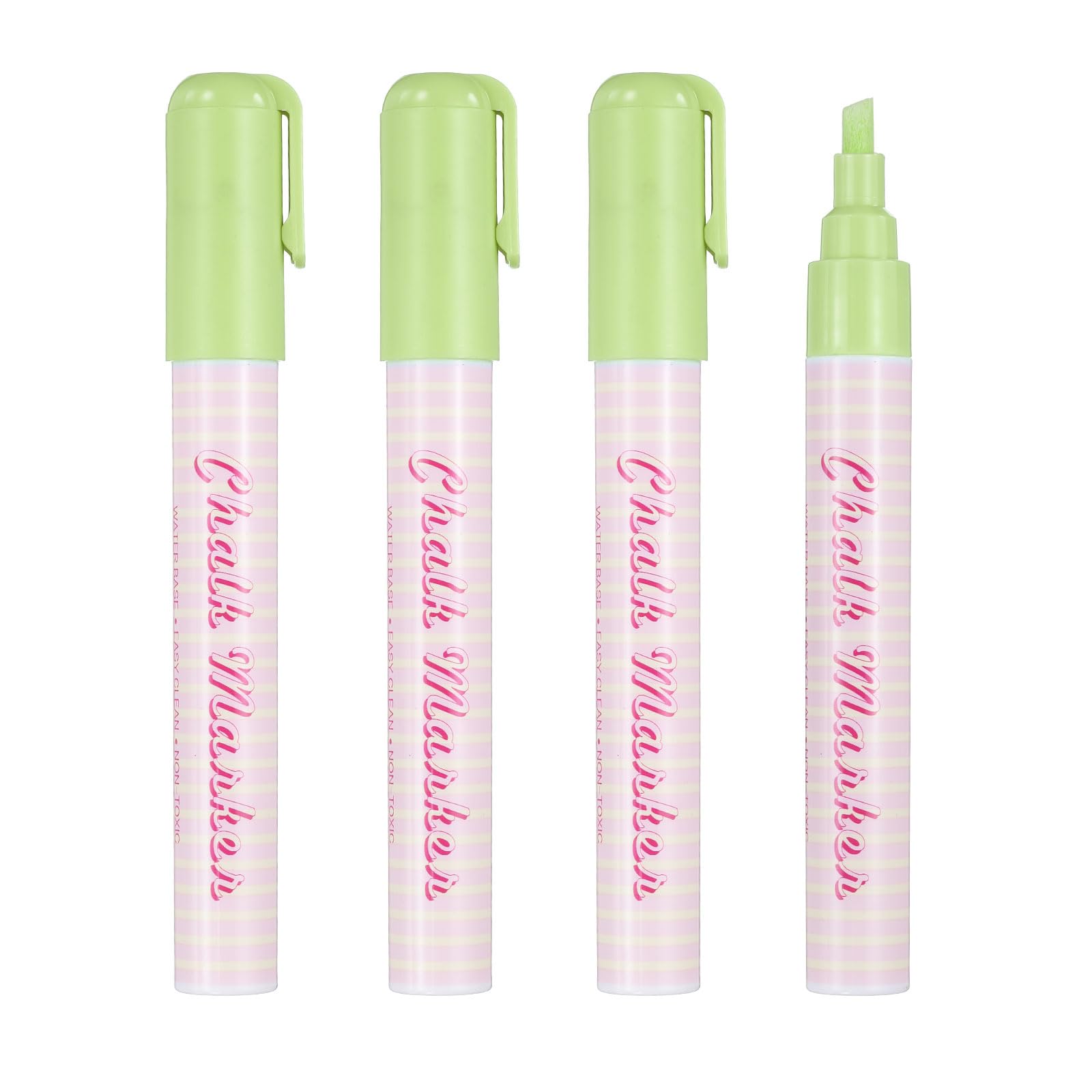 PATIKIL Liquid Chalk Markers 6mm, 4 Pcs Chalkboard Markers, Dry Erase Chalk Pens with Erasable Wide Fine Tip Wet Erase for Chalkboard Windows Blackboard Car Mirror Glass, Tender Green