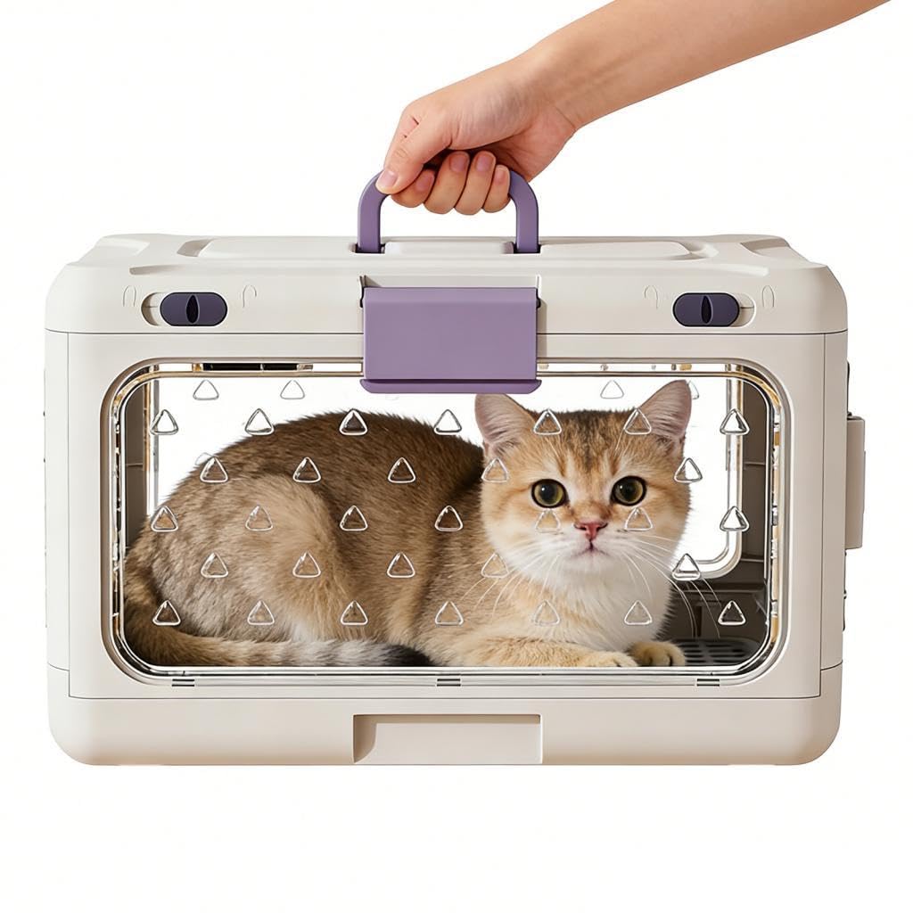 Jaula Plegable Transparente para Cachorros Y Gatos, Jaula Portátil para Perros Y Gatos, para Cachorros Y Conejos.
