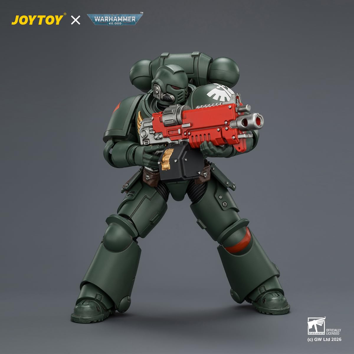 HIPLAY JOYTOY Warhammer 40k Dark Angels Intercessor z Bolterem, Bolterem Pistoletem i Mieczem Łańcuchowym JT03868 Zestaw Figurek Akcji w Skali 1/18