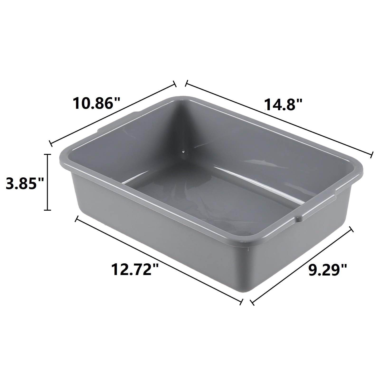 Grigio Commercial Bus Tubs, 4 pezzi, piatto in plastica (8 L)