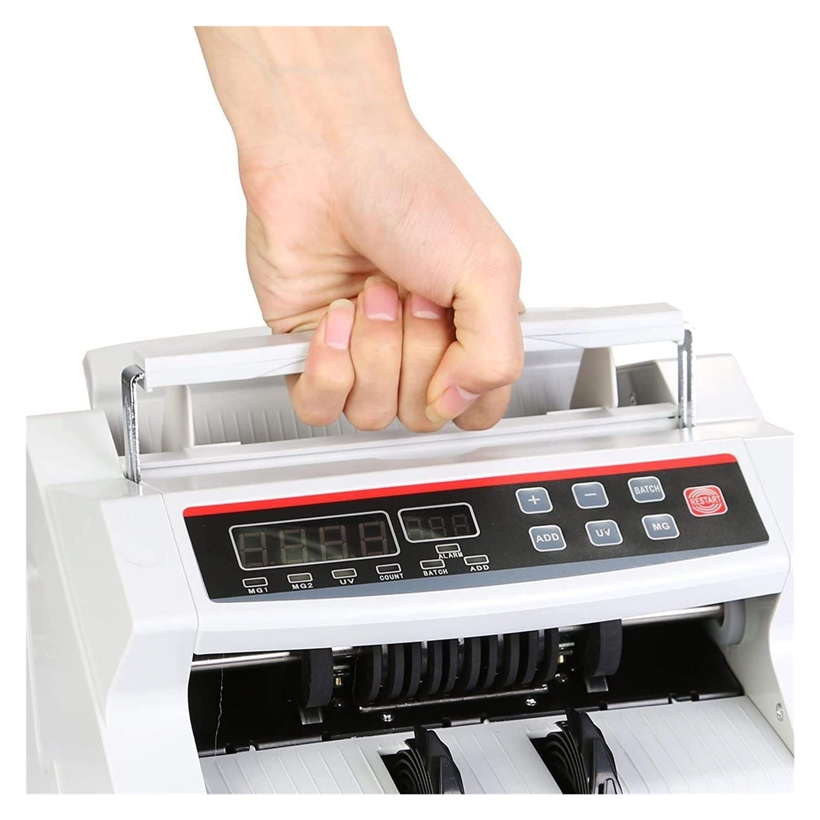 Macchina Conta Banconote, Contatore di denaro CASS BUSINESS CASS CASSIONE DOLLARI EUROS Sterlina inglese Bills False Banknote Detector da UV E Mg Funzione for i negozi di banche