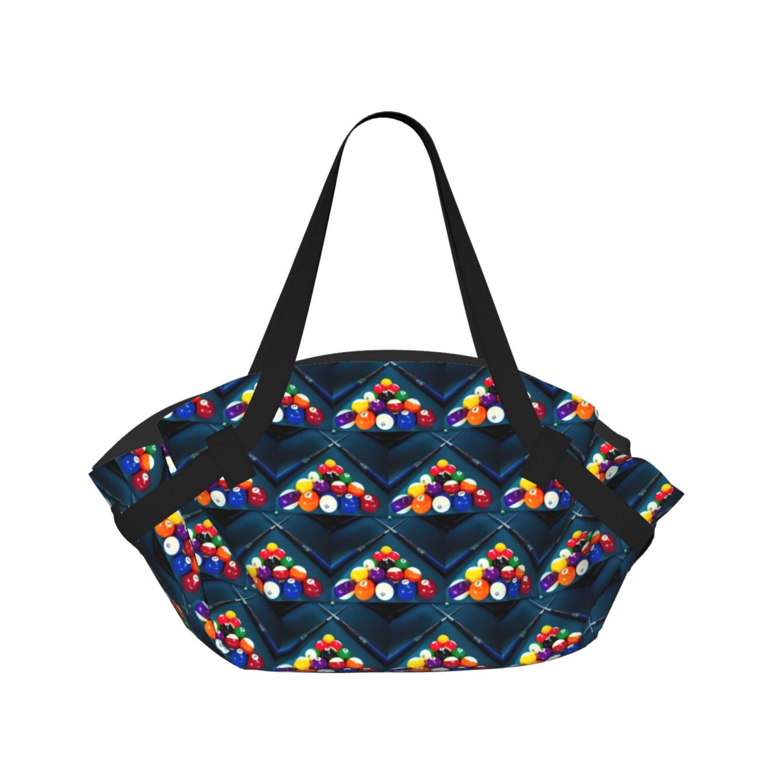 Zcmkjlg Billiard Printed 2-in-1 Picnic Mat and Tote Bag, 94cm Round Foldable Blanket for Outdoor Beach Park