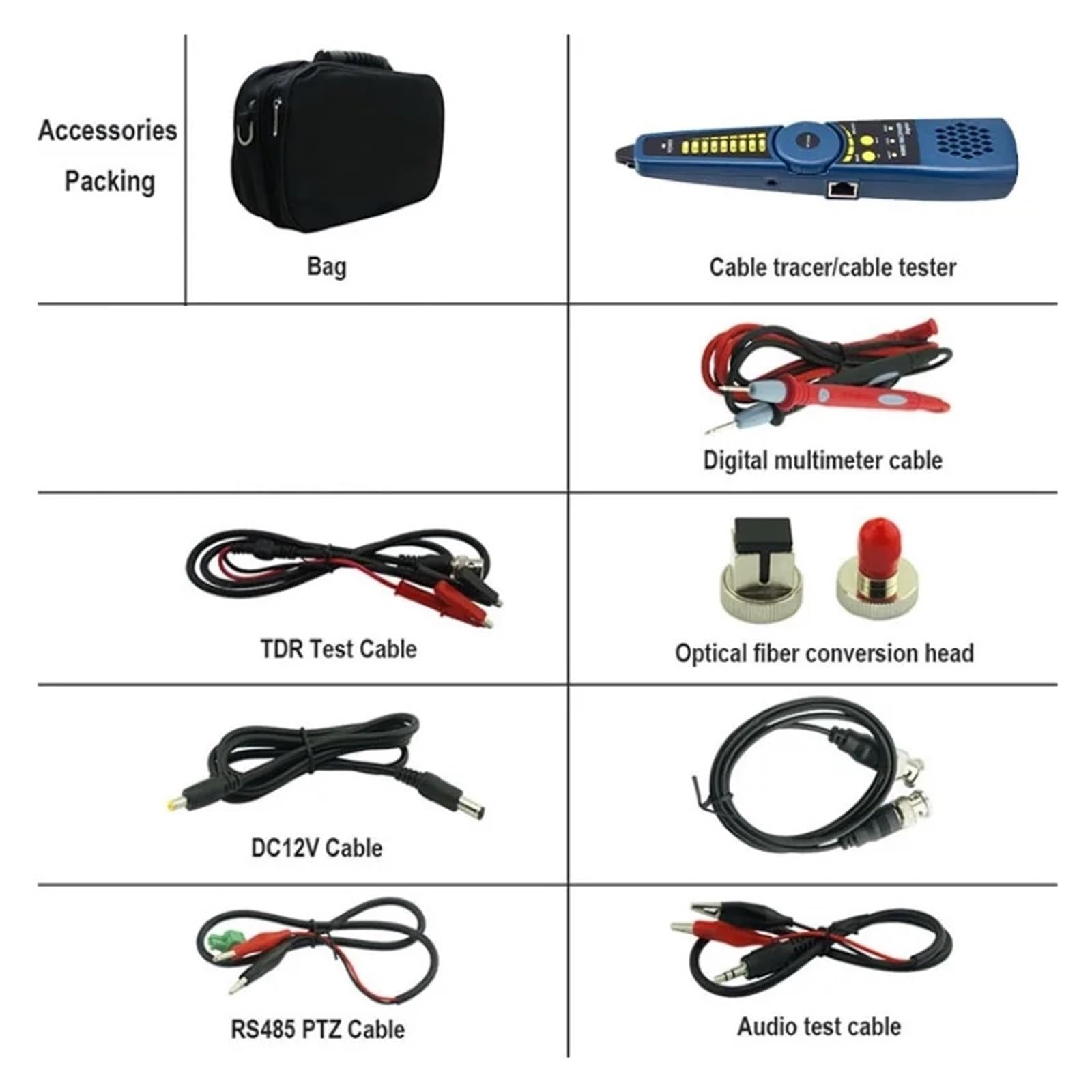 Tester IPC CCTV 4k Da 7 Pollici 8MP TVI CVI SDI CVBS IP AHD 6 IN 1 Tester For Telecamera Monitor Con Misuratore Di Potenza Ottica POE UTP TDR(TI-9697ADHS)