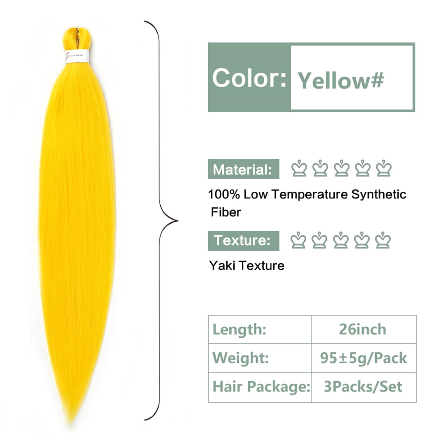 YDDM Capelli Per Treccine Africane Morado Extension Treccine Texture Yaki Easy Install per Principianti 32 Pollici 3 Pezzi Capelli Leggeri e Naturali per Box Braids, Twist e Crochet — view 122