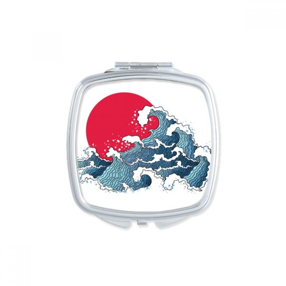 Miroir de maquillage Japon Red Sun Sea pour retouches rapides au bureau et en voyage