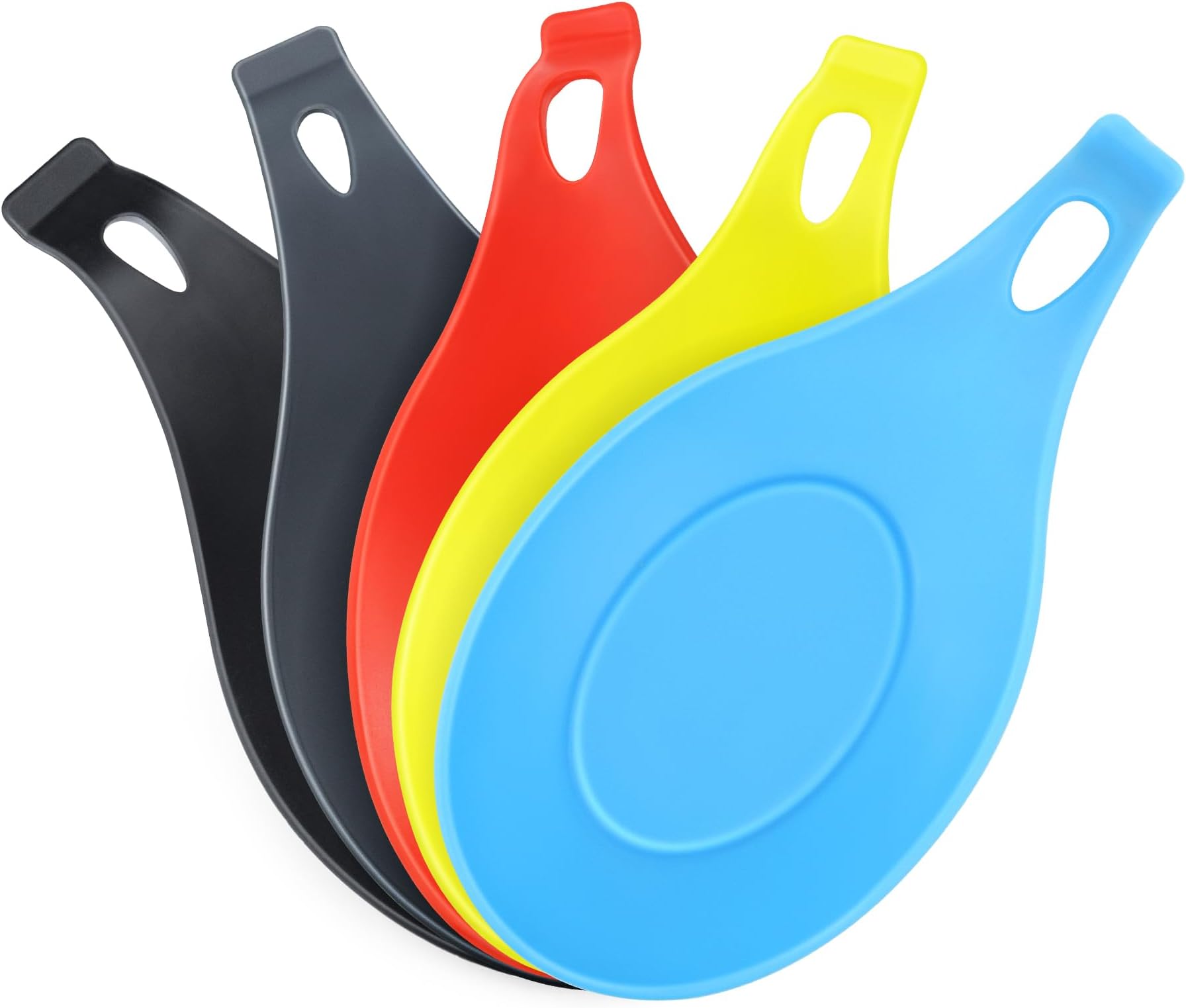Spoon Rest for Stove Top, 5 Pack Small Silicone Spoon Holder for Kitchen Counter, Coffee Spoon Rest, Heat Resistant Cooking Spoon Holder Perfect Kitchen Gadgets,Ladles