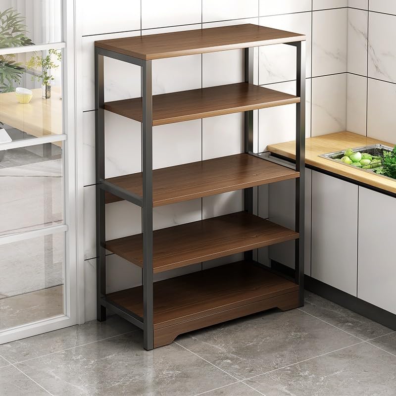 HOMBAZAARShelves for Storage,Storage Shelves Heavy Duty Shelving Unit 5 Tier Metal Shelving,Brown