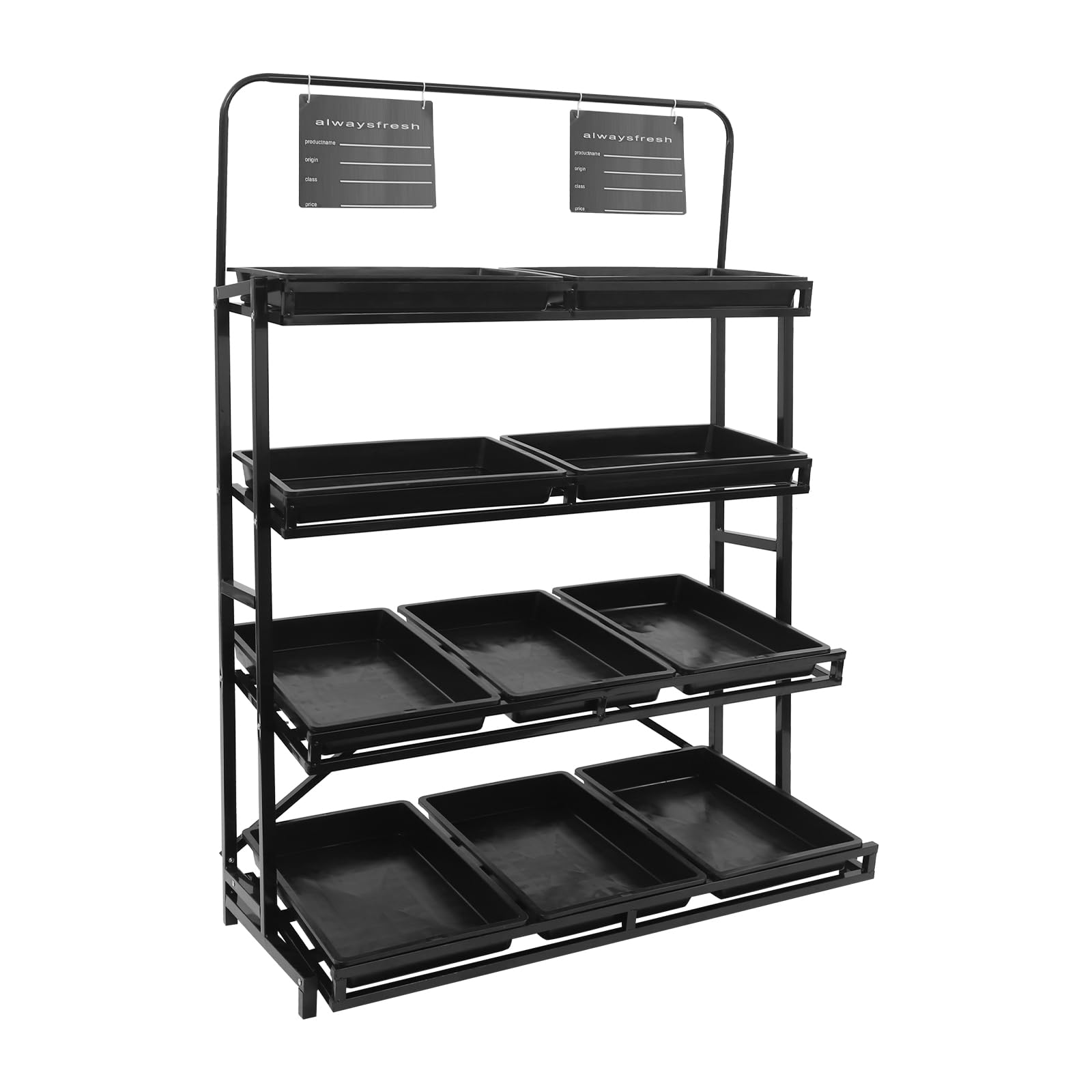 Étagère de rangement en métal robuste avec 10 paniers amovibles pour magasin