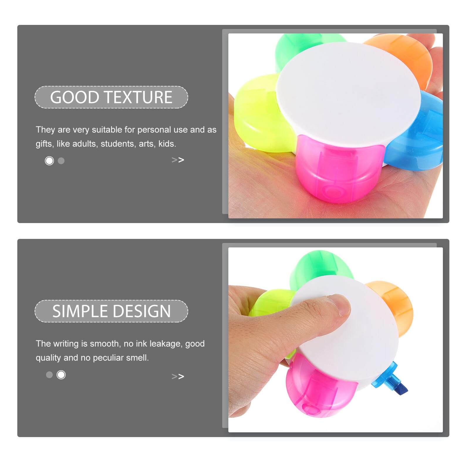 Evidenziatore Fluorescente a Forma di Fiore, 10 Pezzi