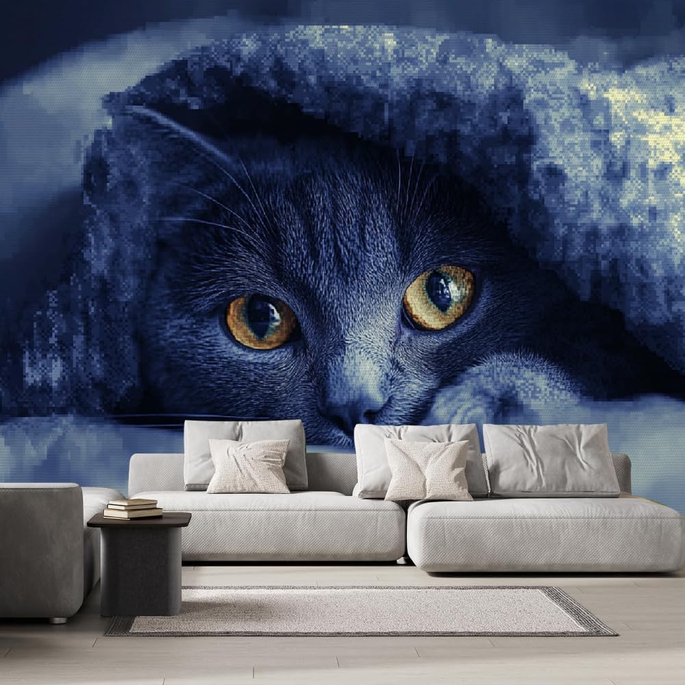Modern WallMurals Persian Cat Self-Adhesive Wall murals Cat Murals Wallpaper for Walls Bedroom Living Room Bedroom TV Background Kids Room Decoration （144 in x 100 in）