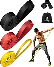 kwotry Elastici Fitness Resistenza di Livello 3 Elastico Fitness Ancoraggio Della Porta Banda Elastica Fitness Utilizzata Per lo Yoga di Stretching Fisico di Allenamento Pilates, Giallo/Rosso/Nero