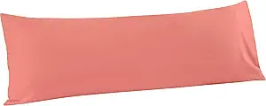 FLXXIE Body Pillow Cover - Super Soft Microfiber 20x54 Body Pillow Case - Envelope Closure, Wrinkle, Stain Resistant Coral Body Pillow Cover, 20x54, Coral