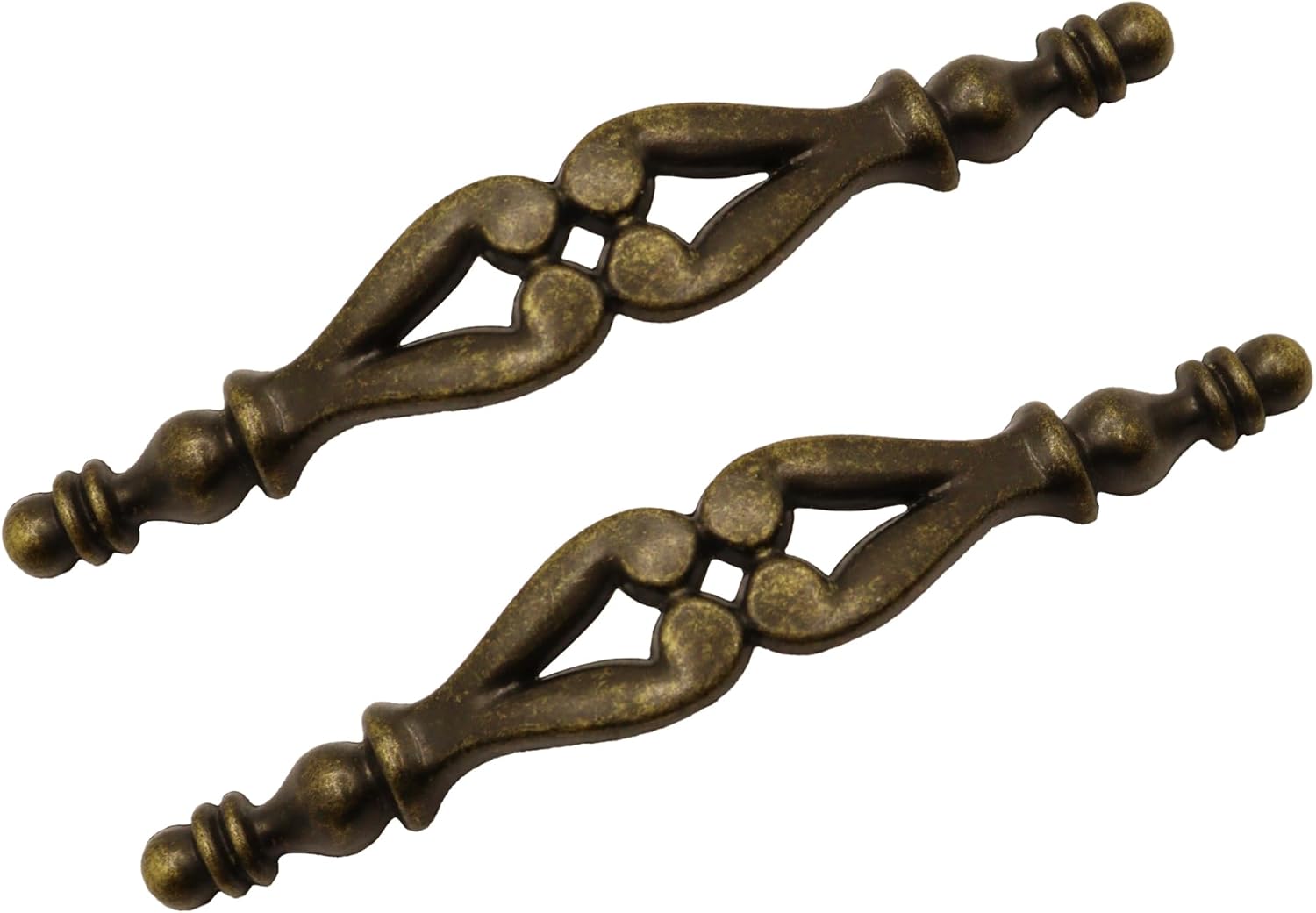 4 Pack Antique Bronze Cabinet Handles, 3-Inch Hole Centers Vintage Drawer Pulls for Dresser, Cupboard, and Furniture Restoration