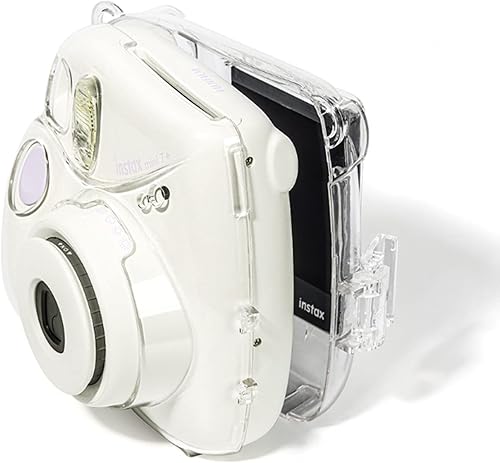 Miniatura 5 de Funda transparente para cámara instantánea Fujifilm Instax Mini 7+ 7 Plus con bolsillo para películas, funda de cristal para cámara con correa de